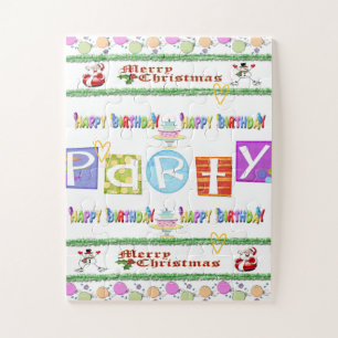 Bunte Puzzles Frohe Geburtstag Frohe Weihnachten
