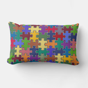 bunte Puzzleteile Lendenkissen