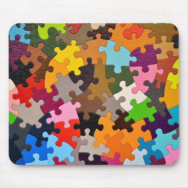 bunte Puzzleteile Mousepad (Vorne)