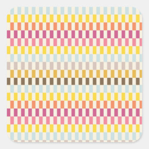 Bunte Quadrat-Fliesen-blaues gelb-orangees Rosa Quadratischer Aufkleber