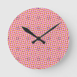 Bunte Quadrate Runde Wanduhr