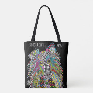 Bunte raue Collie-Mama-Taschen-Tasche