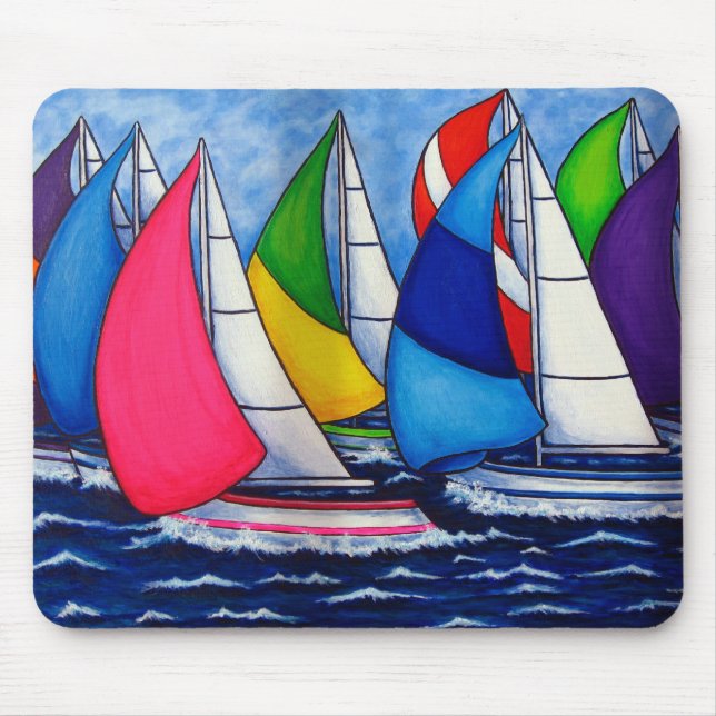 Bunte Regatta-Mausunterlage Mousepad (Vorne)