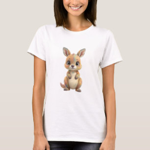 Bunte Regenbogen-Baby-Känguru-Illustration Frauen T-Shirt