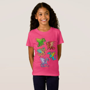 Bunte Regenbogen-Drache-Schule T-Shirt