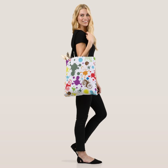 Bunte Regenbogen-Farbspritzer-Everyday-Tasche (Am Model)