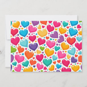 Bunte Regenbogen-Herzen Valentinstag Feiertagskarte