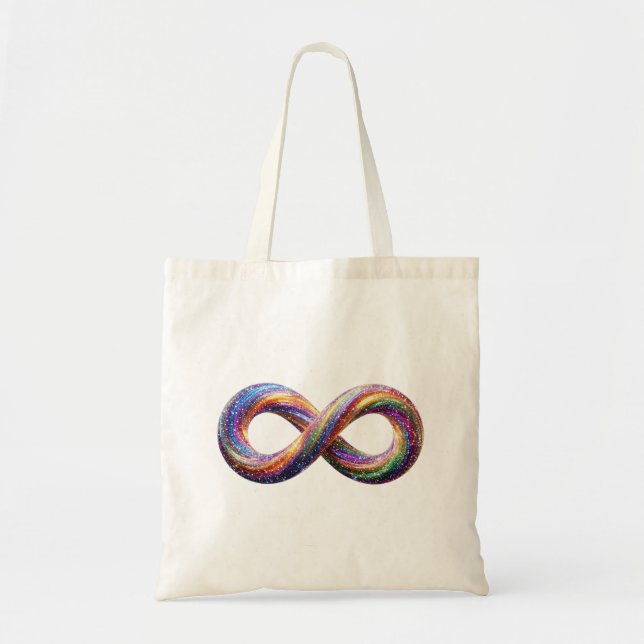 Bunte Regenbogen-Infinitätssymbol-Tasche Tragetasche (Vorne)