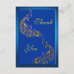 Bunte Regenbogen-Pfaus danken Ihnen Dankeskarte