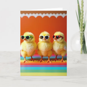 Bunte Regenbogen-Plattform-Karte für coole Hühner Karte