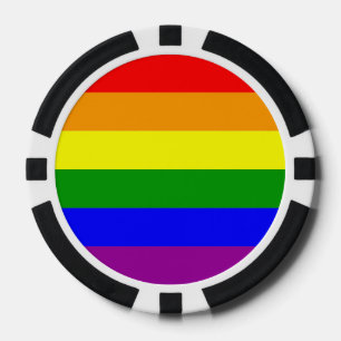 Bunte Regenbogen-Stolzflagge LGBTQ Unterstützung H Pokerchips