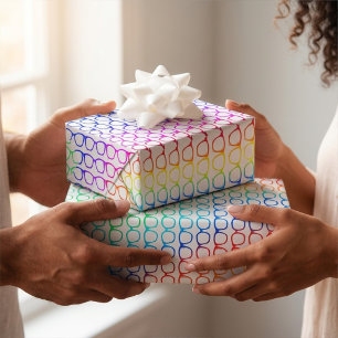 Bunte Regenbogenbrille anschauen Geschenkpapier Set