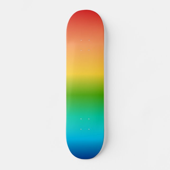 Bunte Regenbogenfarbsteigung Skateboard (Vorderseite)
