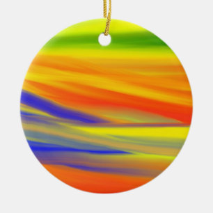 BUNTE REGENBOGENKUNST KERAMIK ORNAMENT