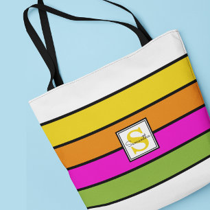 Bunte Regenbogenstreifen Monogramm