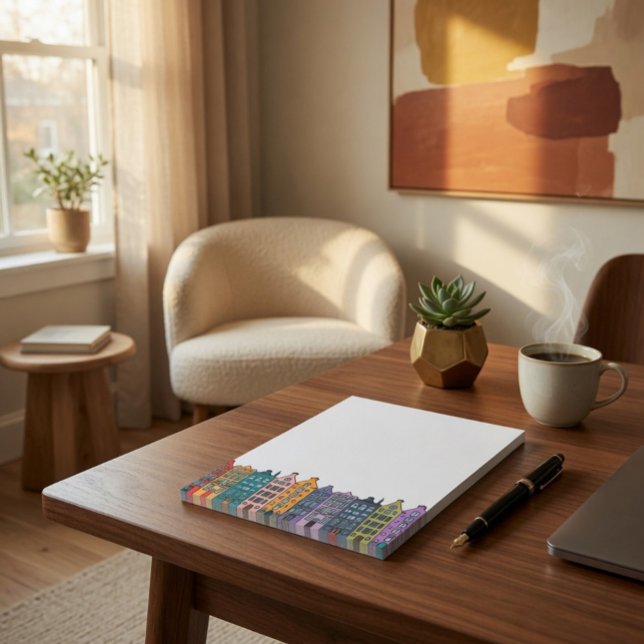Bunte Reihenhäuser Stadt Post-it® Notes Post-it Klebezettel (Von Creator hochgeladen)
