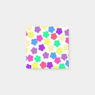 Bunte Retro-Blumenmuster für Frühling und Sommer  Post-it Klebezettel