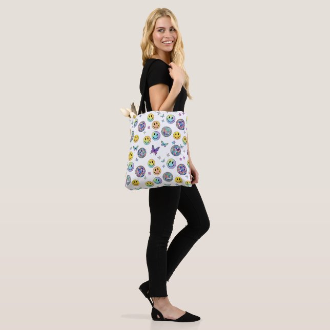 Bunte Retro-Disco-Muster-Tasche (Am Model)