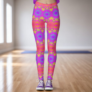 Bunte Retro-Festival-Leggings Leggings
