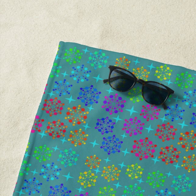 Bunte Retro-Muster-Kunstgestaltung im Stil der Mit Strandtuch (Beispiel)
