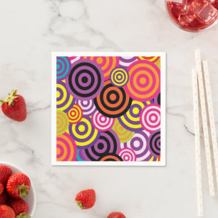 Bunte Retro-Papier Servietten