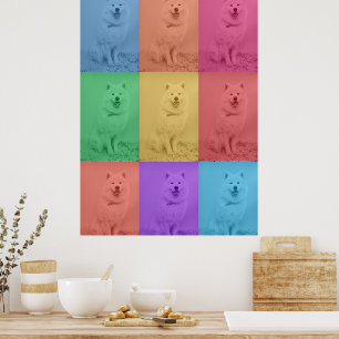 Bunte Retro-Pop-Art Individuelle Hund Haustier Fot Poster