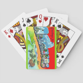 Bunte Retro-Postkarte aus Arkansas  Spielkarten