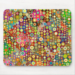 Bunte Retro-Punkte + deine Idee Mousepad