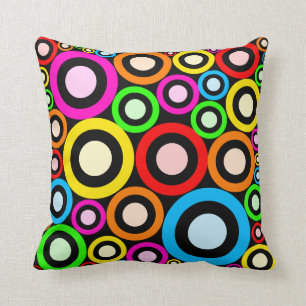 Bunte Retro Ring-Tapete Kissen