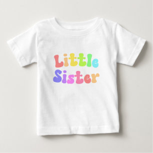 Bunte Retro-Schriftart Kleine Schwester Baby T-shirt