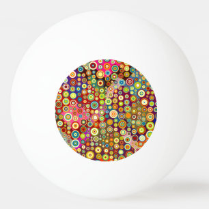 Bunte Retro Stellen + Ihre Idee Tischtennisball