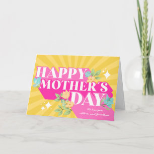 Bunte Retro-Typografie Individueller Muttertag Karte