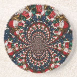 Bunte Retro Vintage Weihnachtsgeschenke Xmas gif Untersetzer