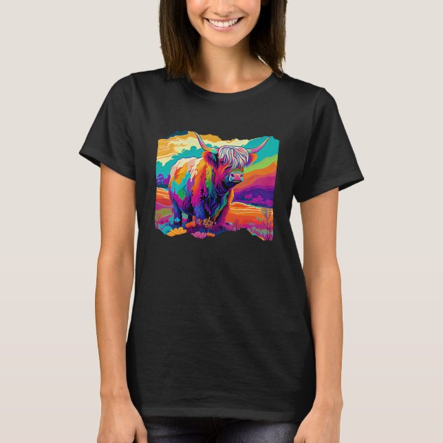 Bunte Rind-Kuh-Kunst 1 T-Shirt (Vorderseite)