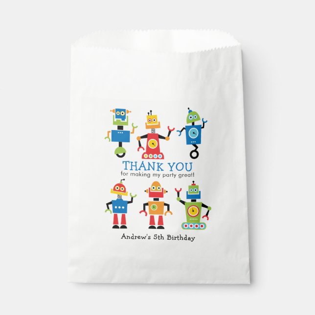 Bunte Robotertüten als Partygeschenke Geschenktütchen (Vorderseite)