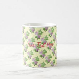 bunte rosa Blume mit Blättern hübsch Tasse