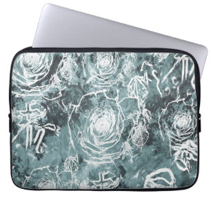 Bunte Rose/dunkel Aquamarin Laptopschutzhülle