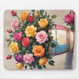 Bunte Rosenbouquet Mousepad
