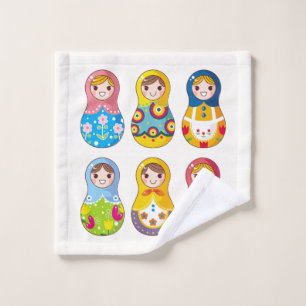 Bunte Russe Matreshka Puppen Waschlappen