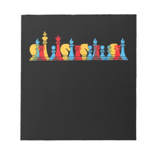 Bunte Schachfiguren denken intelligentes Geschenk Notizblock