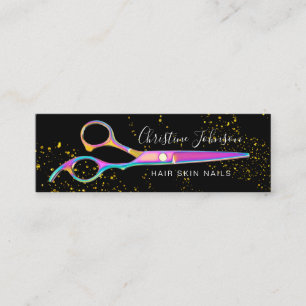 bunte Schere IMITATE Glitzer Mini Visitenkarte