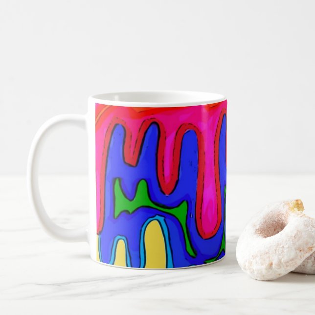 Bunte Schlamm-Tasse Tasse (Mit Donut)