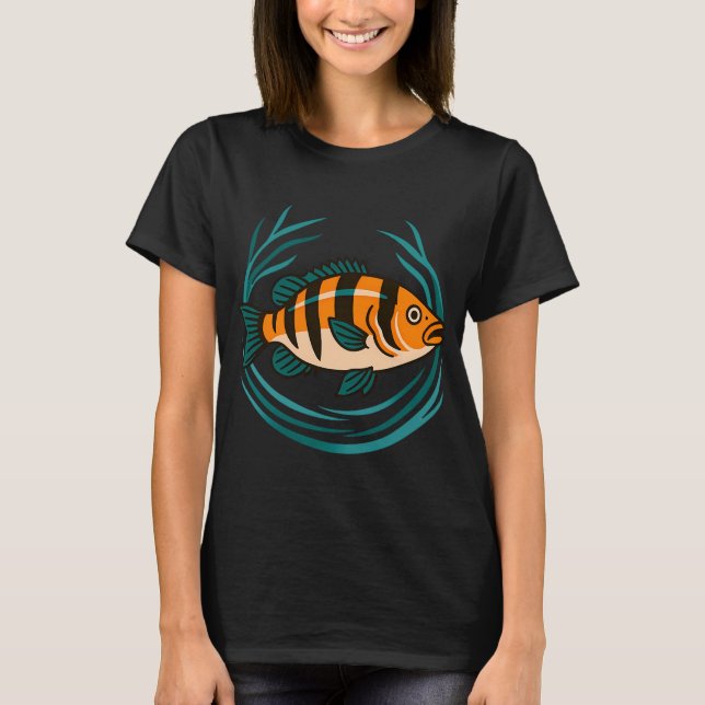 Bunte Schmerlenfisch-Illustration T-Shirt (Vorderseite)