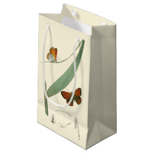 Bunte Schmetterlinge, die um ein Blatt flattern Kleine Geschenktüte