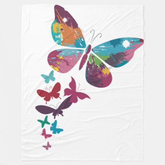 "Bunte Schmetterlinge… ein Flug der Fantasie" 🦋🎨 Fleecedecke