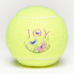 Bunte Schmetterlinge fliegende Tennisbälle