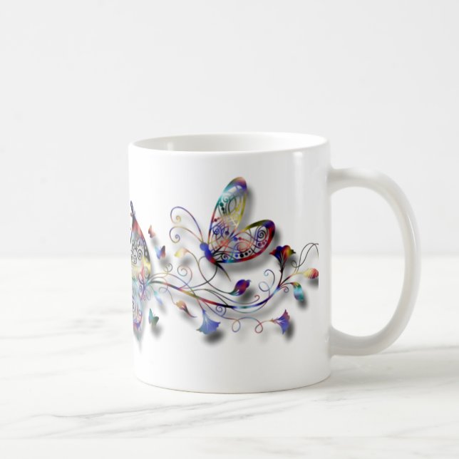 Bunte Schmetterlinge Tasse (Rechts)
