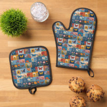 Bunte Schmetterlinge und Wildblumen Patchwork