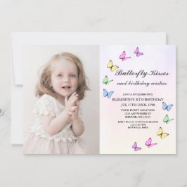 Bunte Schmetterlinge zum Geburtstag Einladung