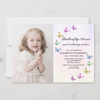Bunte Schmetterlinge zum Geburtstag Einladung